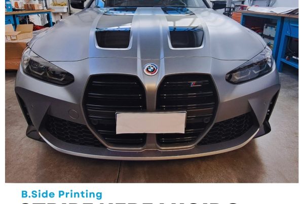 Stripes nere lucide per cofano BMW M3 competition strisce adesive nero (1)