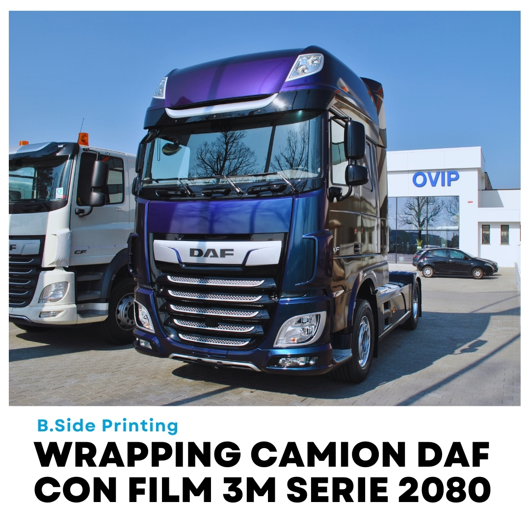 Wrapping camion DAF XF con pellicola 3M serie 2080-GP278 effetto cangiante Gloss Flip Deep Space (9)